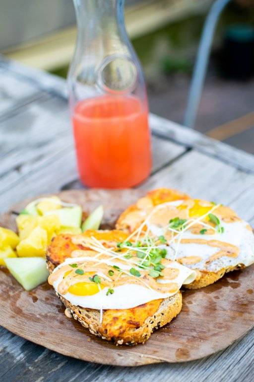Enjoy a Sunny Spring Patio Brunch in Boise Sun-Dried Tomato and Brie Toast